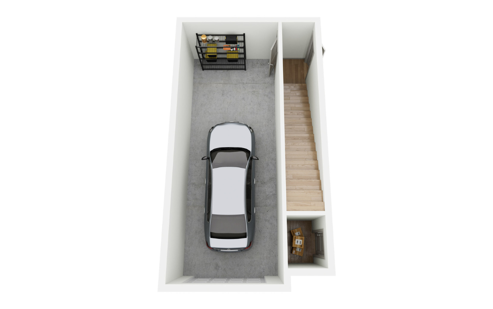 A5 | Carriage Home - 1 bedroom floorplan layout with 1 bathroom and 1008 square feet (Floor 2, 3D)